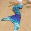 Mermaid Swimsuit Split Fish Tail اثنين من الأطفال ربيع الاستحمام الفتيات بيكيني