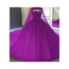 Abiti Quinceanera Sweetheart Crystal Paillettes Ball Gown con scialle Appliques Tulle Lace-up Sweet 16 Debuttante Party Birthday Vestidos De 15 Anos 03