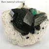 Странд Оптовая натуральная грубая черная турмалиновая энергия заживление минералов Каменные бусины глянцевые бусинки оникса