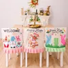 Krzesło wielkanocne tylne okładki króliczki jaja domowy wiosny domek wiejski do mycia zdejmowana dekoracja kuchni wielkanocnej