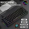 Teclados 61 chaves 60% mini teclado mecânico de jogos RGB Hotswap Tipo-C teclados para jogos com fio Ergonomia PBT Keycaps para Gamer T230215