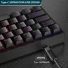 Teclados 61 chaves 60% mini teclado mecânico de jogos RGB Hotswap Tipo-C teclados para jogos com fio Ergonomia PBT Keycaps para Gamer T230215
