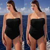 Kvinnors jumpsuits rompers mode kvinnor baddräkt plus storlek badkläder vadderad monokini bikini bada stropplösa bodysuits 230214