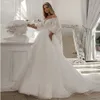 Party Dresses Princess Applique Lace Wedding Puff Sleeve Ball Gown Court Train Tulle Vintage Beach Bridal Gowns 230214