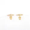 2022 Top quality Charm stud earring with diamond in 18k gold plated for women wedding jewelry gift have box stamp PS4949A240W