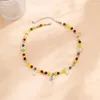 Chains Necklace For Women Vintage Colorful Imitation Crystal Bead Sweet Cool Butterfly Fashion Collar Chain Bridesmaid Gift