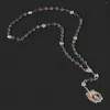 Pendant Necklaces Catholic Prayer Natural Stone Beads Chain Seven Sorrows Servite Rosary Our Lady Virgin Mary Necklace Religious Jewelry