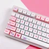 Tangentbord 129 Keys XDA-profil PBT Pink Bunny Theme Cute Creative KeyCap Dye-Sub Lämplig för MX Switch Personlighet Mekanisk tangentbord T230215