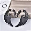 Stud Punk Tribal Spiral Fake Gauges Acrylic Ear Tapers Plugs Horn Earrings Wing Faux Piercings Body Drop Delivery Jewelry Dh5If