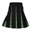 Calças masculinas saia plissada escocesa tradicional Highland Tartan Kilt masculino xadrez estampa caixa moderna