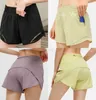 Trajes de mujer 2021 para mujer L-33 pantalones cortos de yoga pantalones bolsillo de secado rápido gimnasio traje deportivo estilo de alta calidad vestidos de verano cintura elástica2