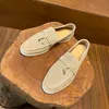 Desiner Loropiana schoenen online LP Loafers voor damesleer met platte bodem Slackers retro single Britse grote kleine cent vrouwen 8S1A