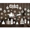 Väggklistermärken barns kreativa jul statisk färg jultomten dekorationer visar fönster klistermärke