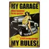 Retro Garage Car Decorative Metal Painting House Metal Sign Plate Posters on The Wall Tin Sign Vintage Poster Decor Wall Art Room Decoration 20cmx30cm Woo