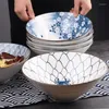 Bowls Japanese Style Ceramic Underglaze 9-inch Super Large Noodle Soup Bowl Home Restaurant House Beef Ramen S
