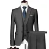 Herr kostymer blazers jacka västbyxor herrdräkt tredeldels kostym fast färg slim-fit boutique affär mode mäns kläder set 230215