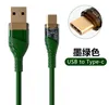 Nya trendiga kablar Creative Clear Housing Mobiltelefon Snabbladdning Transparent typ C Snabbladdning USB-kabel Typ-C 3A