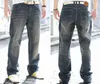 Herr jeans mode casual herrar raka ben lösa streetwear hip-hop denim svart ljus färg byxor storlek 44