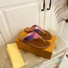 Zapatilla plana de cuero para mujer, tachuelas para niña, Tanga, tobogán soleado, diseño Sadnal, correa de lona con estampado de letras para mujer, chanclas con suela de goma