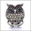 Fermoirs Crochets En Gros Vintage Hibou Strass Gingembre Snap Bouton Fermoir Résultats De Bijoux Femmes Hommes Zircon Charmes 18Mm Métal Snaps B Dhh9K