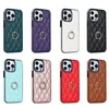 Funda de cuero para teléfono con soporte para iPhone 15 14 Pro Max 13 12 Mini 11 Pro XS Max 7 8 Plus XR con anillo, funda protectora delgada a prueba de golpes