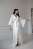 Wraps Fashion Sexy White Night Robe Bathrobe Pyjamas Wedding Bridal Bridesmaid Robes Dressing Gown Women Sleepwear