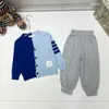 23ss automne bébé vêtements mode enfants pantalons longs 2 pièces garçon costume à manches longues pull mode Designers vêtements enfants costume sport