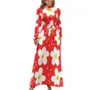 Casual Dresses Colorful Bright Flowers Dress Retro Hippy Flower Sexy Maxi Basic Beach Long High Waist Graphic ClothingCasual