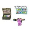 Broches Cartoon PaintBrush Box Creative Badge Email Pin Color Fun Kinderen Moedig cadeau -shirt Rapel Ornament aan