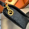 Novas bolsas de grife Baguette Shouder Bag Even Crossbody Sly Handbags Crocodile Grain Leather Womens Handbag Pruse Letters Underarm Bag