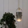 Lampes suspendues Lampe pendante en verre simple nordique Salle à manger Chambre à coucher à côté des lumières de vie Restaurant Café Shop Bar Éclairage LED