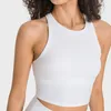 Lycra Antibakterieller Racerback-BH Yoga-Oberteil Nude Sense Tank Top PA66-Garn Stehkragen-BH Damenweste mit abnehmbaren Körbchen