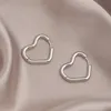 S3431 Fashion Jewelry Danlge Titanium Steel Hollow Out Heart Earrings For Women Simle Niche Design Earrings