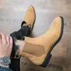 Designer heren enkellaarsjes korte schoenen rubber outdoor Walking STRASS winter mode schoenen echt leer Suede slip op laars 38-46