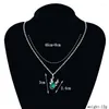 Chaînes arrivée vert Zircon pendentif chaîne collier couleur argent bulkhorn bois mode cristal rond pour les femmes bijoux