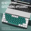 Keyboards T60 Russian/En Mini Gaming Mechanical Keyboard For Gamer 62 Keys Backlit Type-C Wired Game 60% Keyboard portable for travel T230215