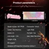 Tangentbord REDRAGON FIZZ K617 RGB USB MINI MEKANISKA SPELKRIVA Tangentbord Red Switch 61 Tangent Gamer för dator PC Laptop -avtagbar kabel T230