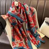 Hidżab moda szalik jedwabna wiosna szyfonowy pasek kwiatowy szalik na plażowy ręcznik
