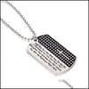 Pendant Necklaces Collares Bible Cross Men Necklace Military Dog Tag 316L Stainless Steel Jewelry Religious Verse Drop Delivery Penda Dh3Qm