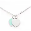 Pendant Necklaces Design Brand Heart Love Necklace For Women Stainless Steel Accessories Zircon Green Pink Jewelry Gift Drop Deliver Dhyuu55