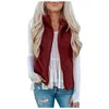 Damesjacks kap jas dames dames lichtgewicht fleece casual solide kleur h vest revers vol mouwloze winter