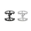 Ringos de cluster Punk Design Knuckle para homens homens preto cor cz anel jóias de moda femme Double Two Setcluster de empilhamento ELOI22