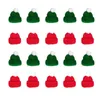 Decorações de Natal 20pcs Mini Hat de Lã Hat Decoração de Papai Noel Mão colorido Mão de trabalho de malha durável Roupas