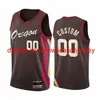 75th Custom Jersey heren dames Jeugd 21 Keljin Blevins 4 Greg Brown III 9 Nassir ittle 22 Clyde DrexlerBasketball