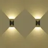 Lampade da parete per esterno Lampada moderna a LED IP65 Impermeabile in alluminio nero Portico Lampada da giardino 3W 6W 110V 220V Sconce LuminaireOutdoor