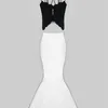 Vestidos de trabalho 2023 Autumn Duas peças Conjunto de bandagem feminina Sexy Halter Halter Backless Crop Top Mermaid Wedding for Bride