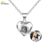 Pendant Necklaces Trendy Customized Po Projection Pendant Necklace Po Custom Projection Necklace Woemn Heart Pendant Jewelry Valentines Gift 230214