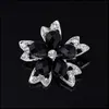 Broches Broches Pour Femmes Sier Plaqué Clair Prom Beautifly Demoiselle D'honneur Fleur Broche Broches Bijoux Cadeau Cristal Strass Drop Delivery Dh1Ms