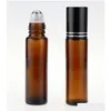 Parfumfles Essentiële olierollenflessen 10 ml Frosted Amber Glass met rollen Ballen Roll op drop levering Health Beauty Geur Dhlwa