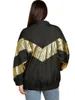 Capispalla Taglie forti Manica lunga Primavera Autunno Giacca sportiva Donna Allentato Casual Metallizzato Oro Nero Capispalla femminile Cappotto grande 5XL 6XL